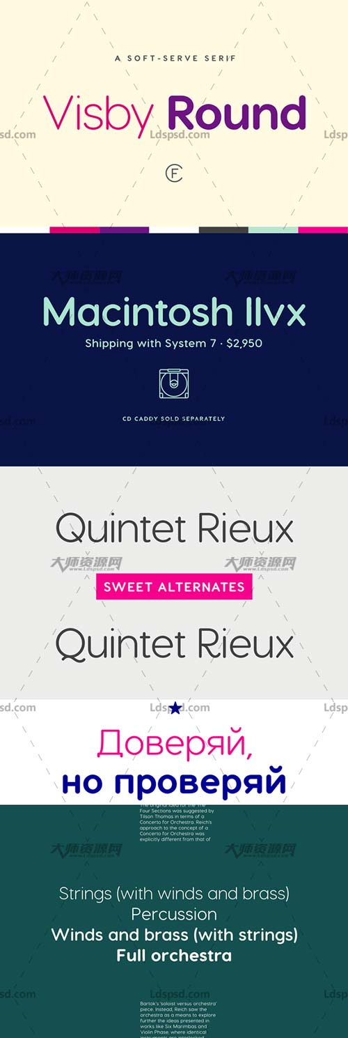 Visby Round CF font,时尚秀气的英文字体(4种类型/圆体)